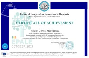 Read more about the article CHINDIA MEDIA: UN IMPORTANT PREMIU PENTRU JURNALISM A FOST OBȚINUT DE DIRECTORUL CHINDIA MEDIA, PROF. DR. CORNEL MĂRCULESCU
