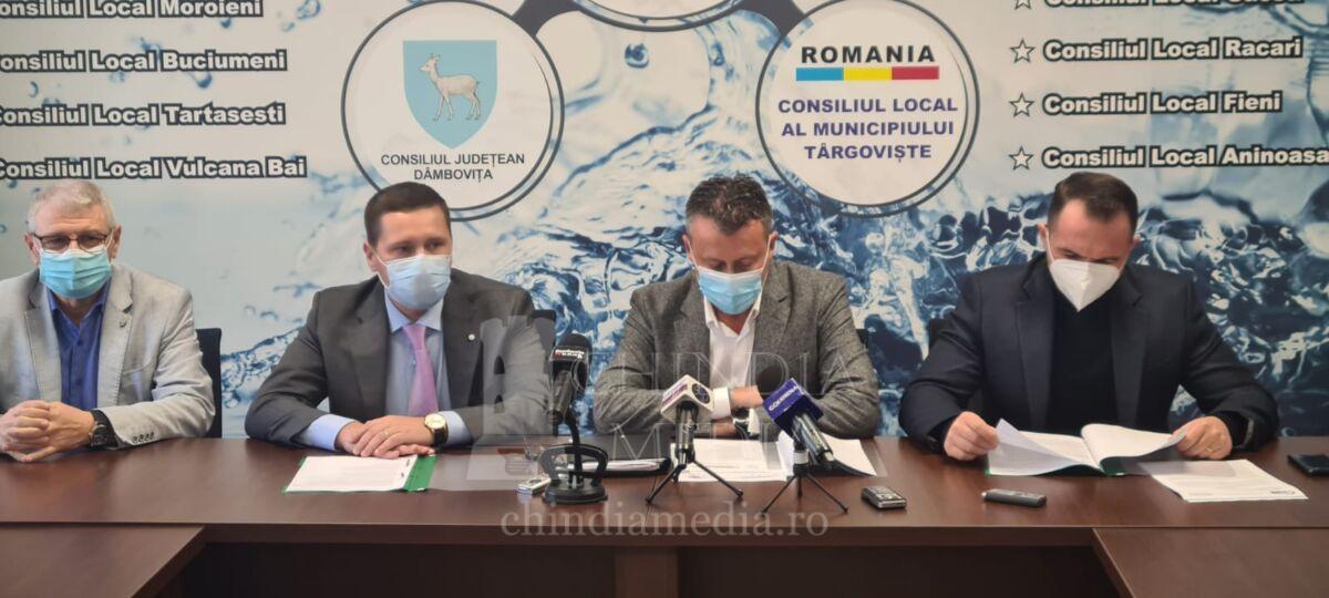 You are currently viewing C. J. DÂMBOVIȚA: S-a semnat contractul de furnizare utilaje si echipamente operationale din cadrul „Proiectului Regional de dezvoltare a Infrastructurii de apă și apă uzată din judeţul Dâmbovița”