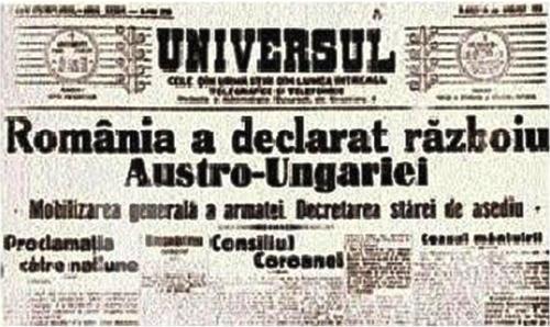 You are currently viewing NU-ȚI UITA ISTORIA: 14 august 1916.  România intră  în Primul Război Mondial