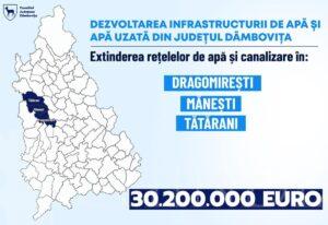 Read more about the article CJ DAMBOVITA: A fost semnat contractul pentru extinderea rețelelor de apă și canalizare în Dragomirești, Mănești și Tătărani