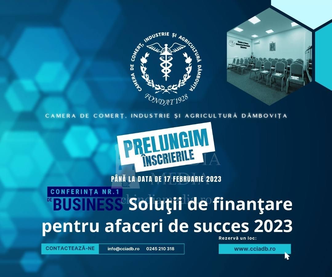 You are currently viewing CAMERA DE COMERȚ DÂMBOVIȚA: Conferința „Soluții de finanțare pentru afaceri de succes în 2023”