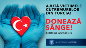 Read more about the article MINISTERUL SANATATII: Ajută Turcia! Donează sânge!