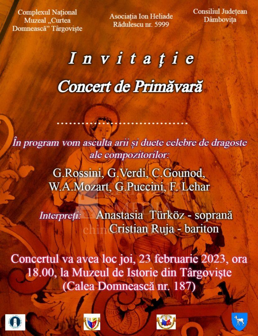 You are currently viewing CJ DAMBOVITA: CONCERT DE PRIMĂVARĂ LA MUZEUL DE ISTORIE DIN TÂRGOVIȘTE