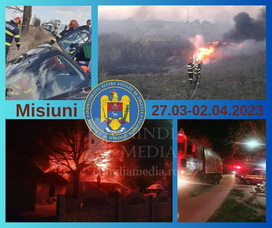 You are currently viewing ISU DAMBOVITA: MISIUNI ALE POMPIERILOR DÂMBOVIȚENI ÎN PERIOADA 27 MARTIE- 02 APRILIE
