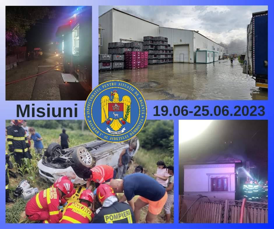 You are currently viewing POMPIERII: MISIUNI ALE POMPIERILOR DÂMBOVIȚENI ÎN PERIOADA 19 – 25 IUNIE