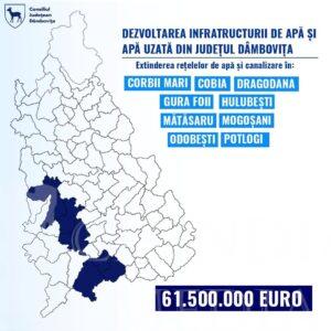 Read more about the article CJ DÂMBOVIȚA:A fost desemnat câștigătorul licitației pentru înființarea și extinderea rețelelor de apă și canalizare în 9 comune dâmbovițene