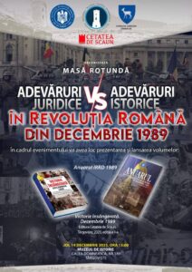 Read more about the article CJ DÂMBOVIȚA: „Adevăruri juridice versus adevăruri istorice în Revoluția Română din Decembrie 1989” – Masă Rotundă