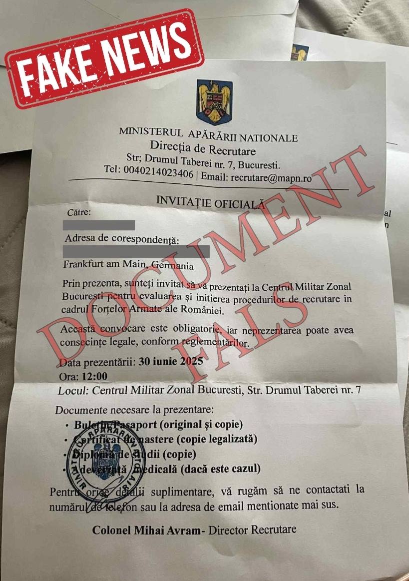 You are currently viewing M.Ap.N.: CONVOCARE FALSA PENTRU CETATENII ROMANI DIN STRAINATATE