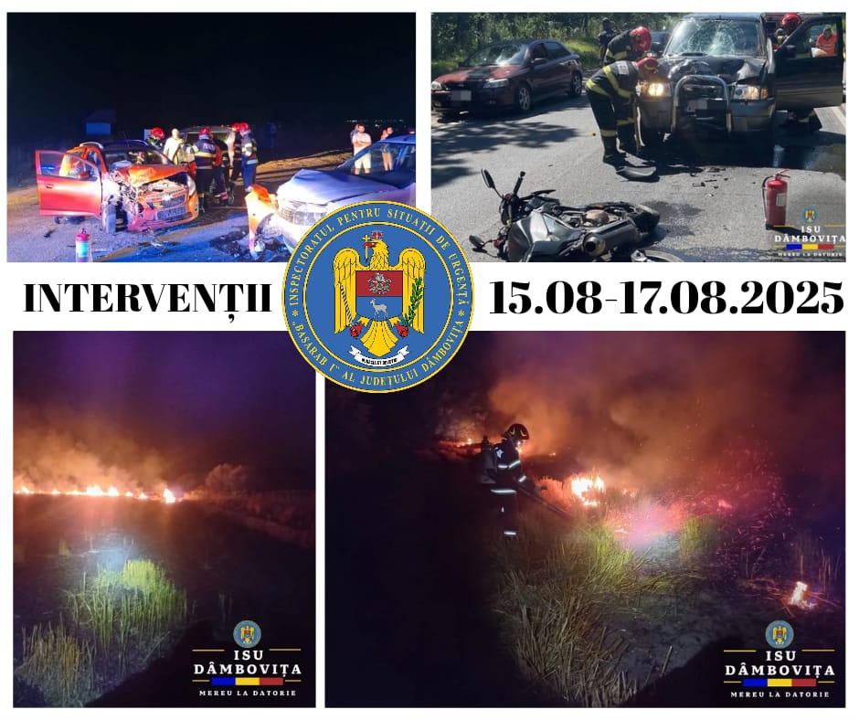 You are currently viewing POMPIERII: Bilanțul misiunilor desfășurate de pompierii dâmbovițeni, în minivacanța prilejuită de Sărbătoarea Adormirii Maicii Domnului