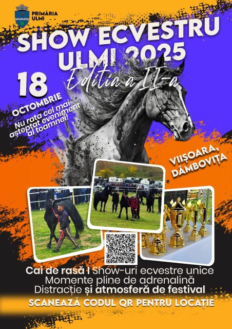 You are currently viewing PRIMARIA ULMI:  “SHOW ECVESTRU ULMI 2025”-VA AVEA LOC LA VIIȘOARA, PE 18 OCTOMBRIE