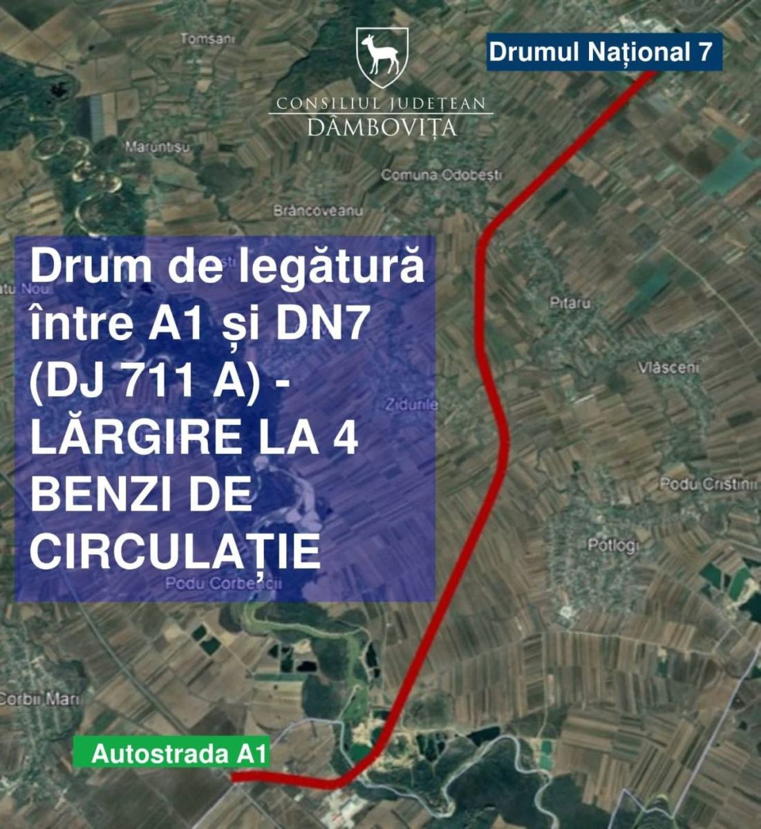 You are currently viewing CJ DÂMBOVIȚA: Pentru drumul de mare viteză Corbii Mari – DN7 au fost depuse 18 oferte