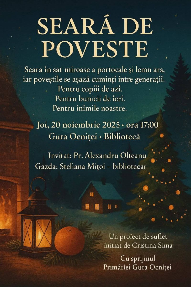 You are currently viewing PRIMĂRIA GURA OCNITEI:„Seară de Poveste”, joi, la Biblioteca din Gura Ocniței