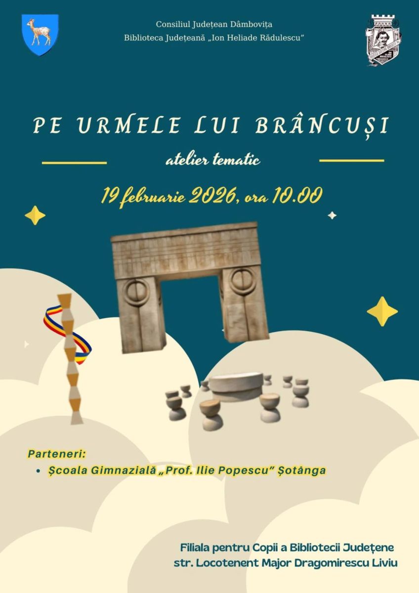 You are currently viewing Filiala pentru copii a Bibliotecii Județene Dâmbovița va găzdui atelierul „Pe urmele lui Brâncuși”