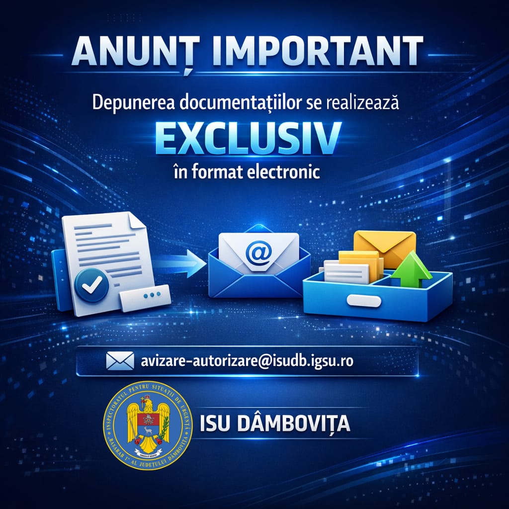 You are currently viewing ISU Dâmbovița: Documentațiile pentru avize și autorizații se depun doar online