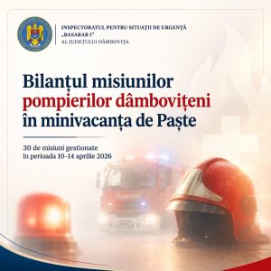Read more about the article ISU DÂMBOVIȚA: Bilanțul misiunilor in minivacanța de Paste