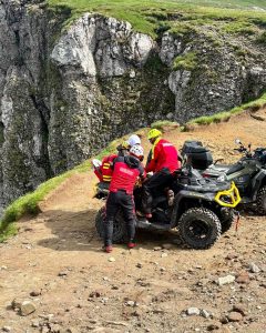 Read more about the article SALVAMONT SALVASPEO DÂMBOVIŢA: Intervenție a salvatorilor montani, în Masivul Bucegi, într-un accident de mountain bike